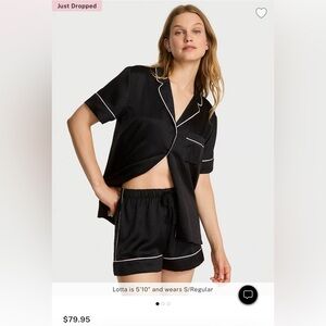 Victoria's Secret Black Satin Pajama Set